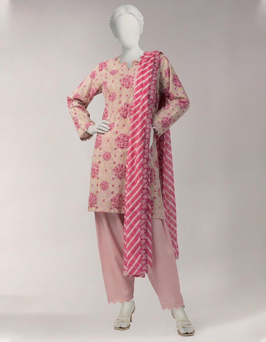 Multicolor lawn printed unstitched 3PC