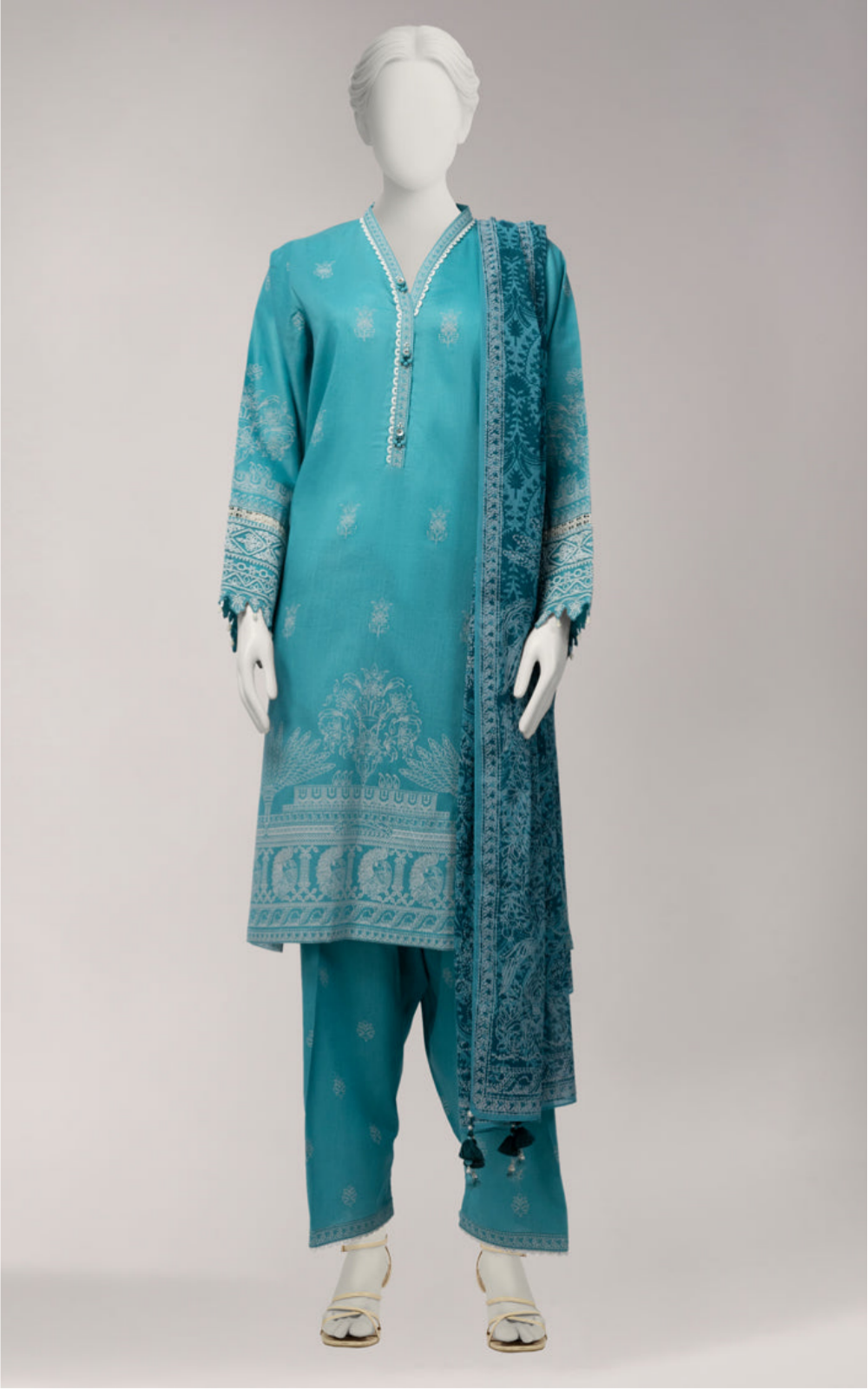 Green Lawn Embroidered Unstitched 3-Piece Suit