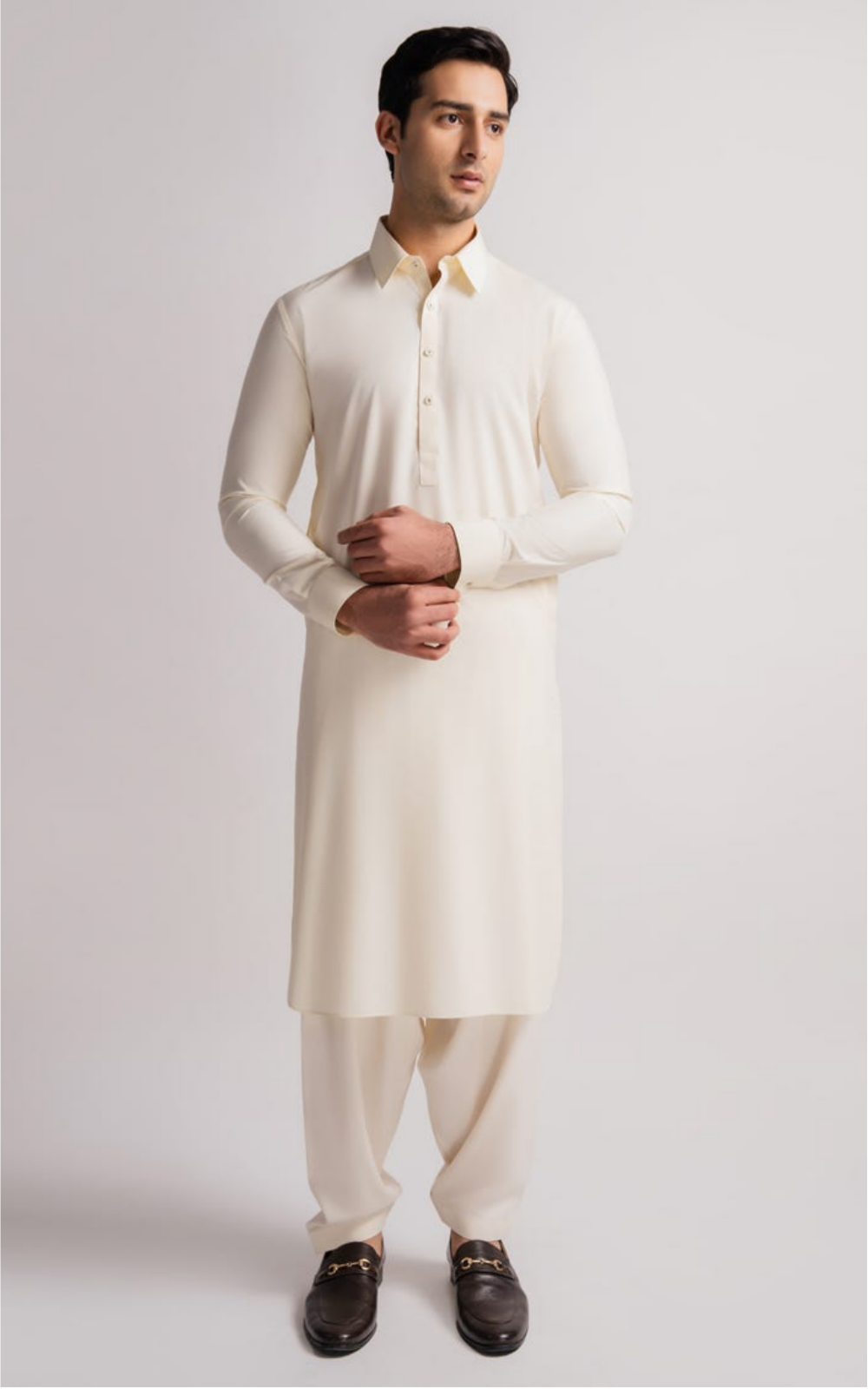 cream kameez shalwar