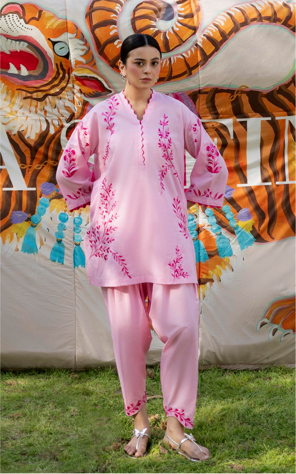Stitched Embroidered Lawn Shirt + Shalwar