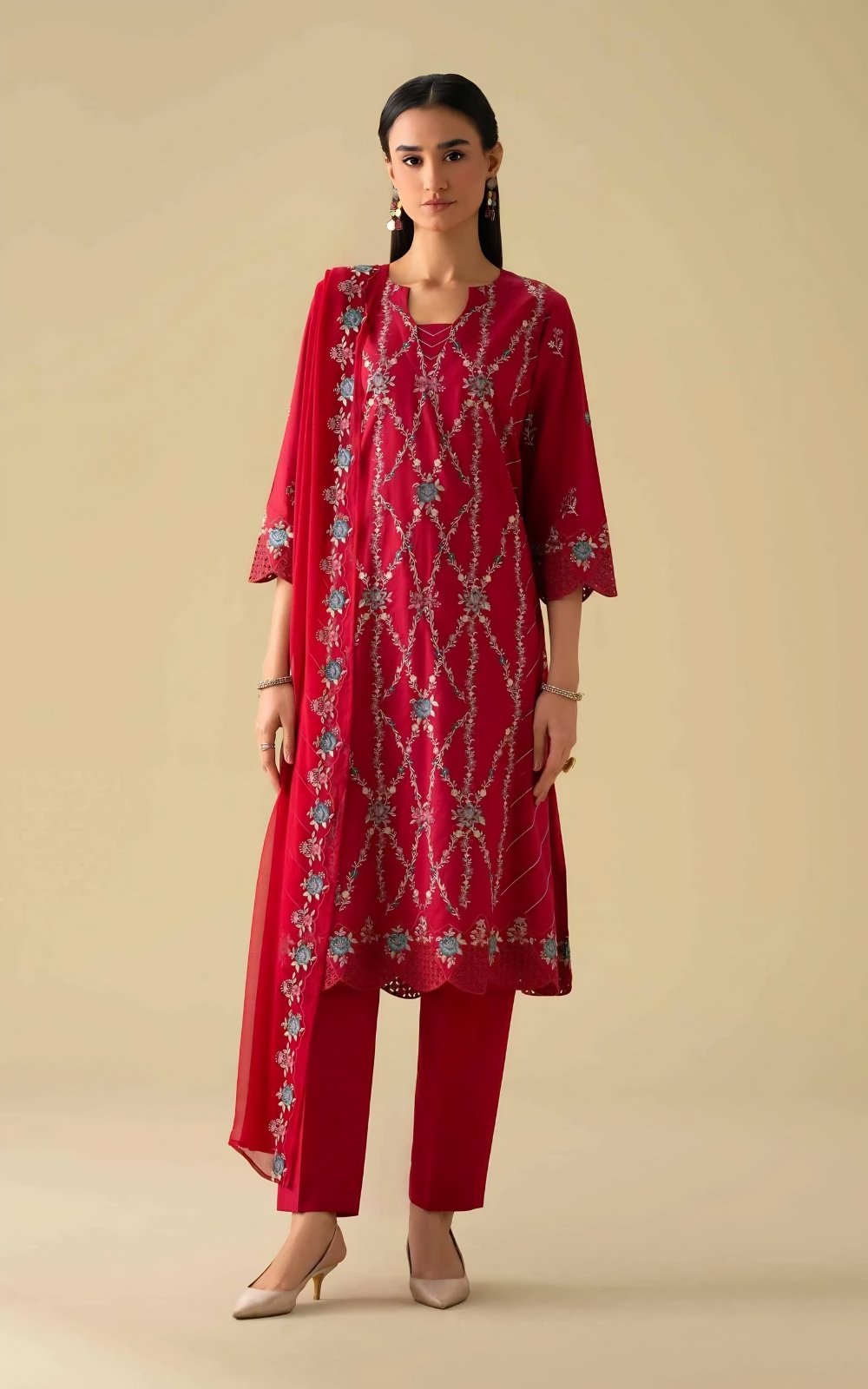 3 Piece - Embroidered Suit