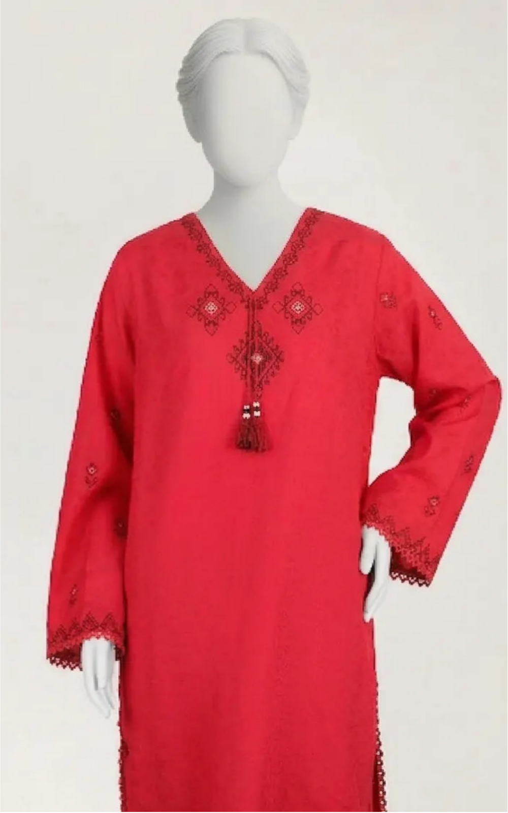 Pink Dobby Embroidered Co-Ord Set