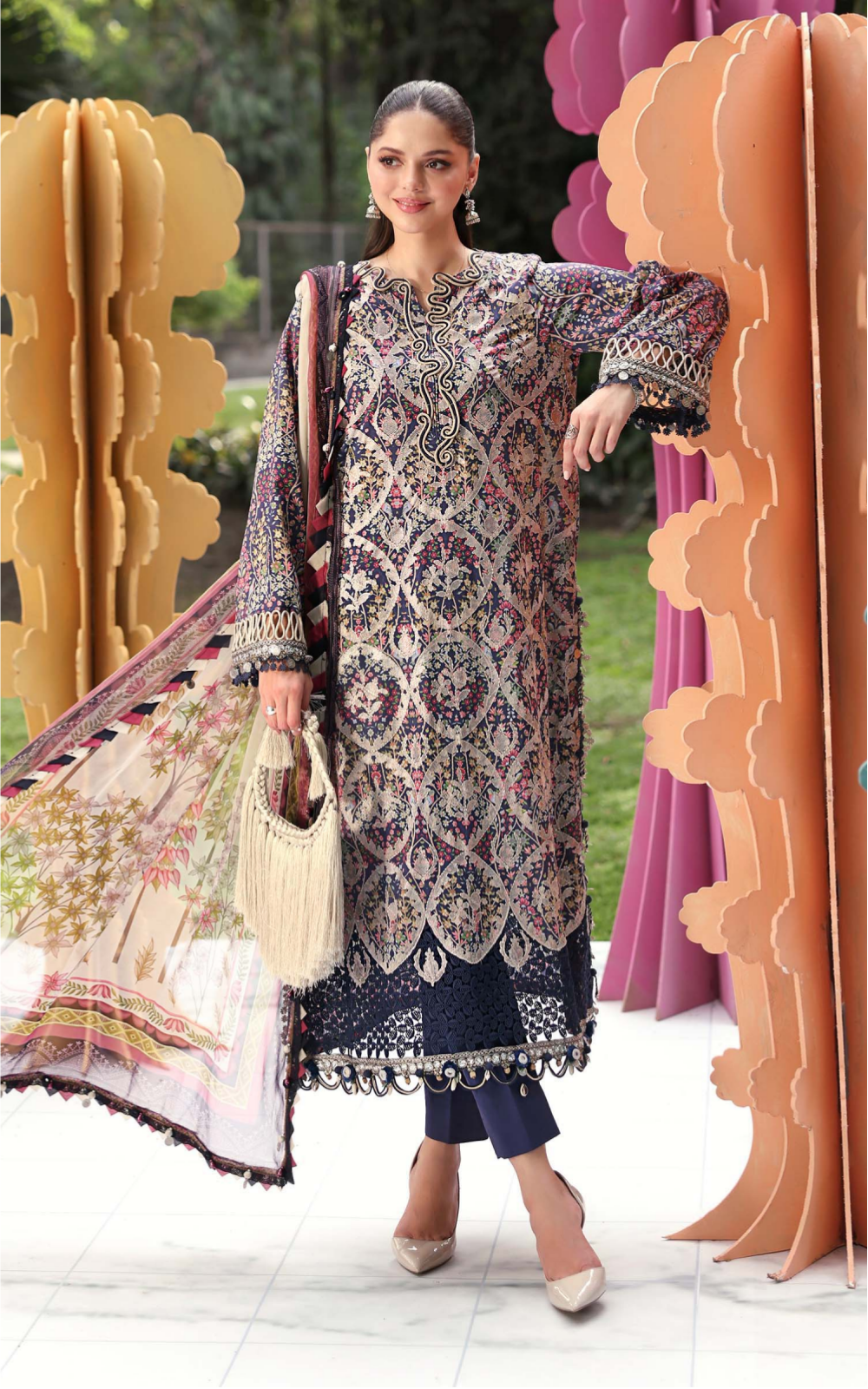 3 Piece Unstitched Embroidered Lawn Suit